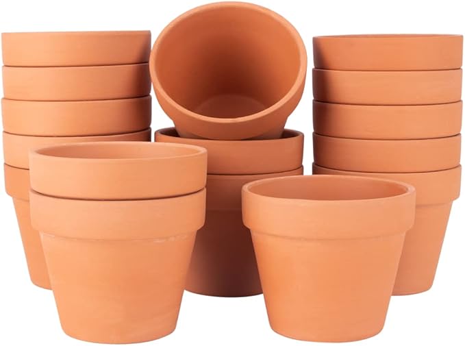 [26 Pack] 4" Planter Nursery Pots Terracotta Pot Clay Ceramic Pottery Cactus Pot Flower Succulent Garden Pots