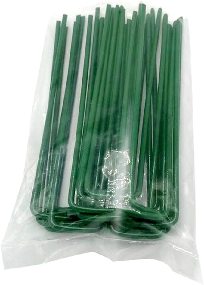 Garden Pegs Pins Ground Stakes Staples Spikes U Shaped Landscape Securing Nail Pin Lawn Fabric Netting Matting 6Inch 20PCS