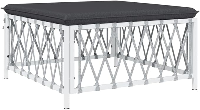 Garden Lounge Set White, Dark Grey Outdoor Furniture Set Garden Seating Ensemble for Pond Outdoor