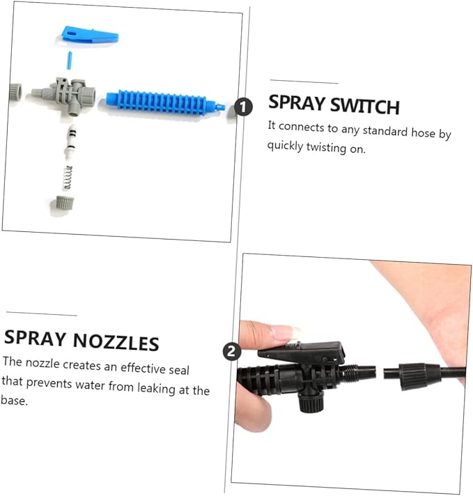 Milisten 6pcs Spray Nozzles Removable Handle Grip for Garden Lawn Outdoor Use Versatile Replacement for Sprayers Easy to Attach and Prevents Leakage