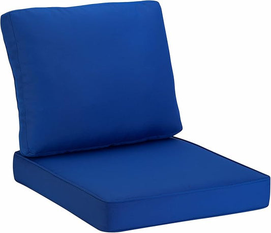 JMGBird Large Outdoor Chair Cushion Set - 22"x22" Tufted Seat & Back Cushions, Navy Blue for Deep Seat Patio Furniture