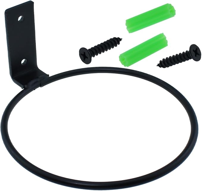 2PCS 5 Inch Plant Stand Ring Black Metal Wall Mounted Planter Hook Suitable for Garden or Indoor Wall Planter Holder