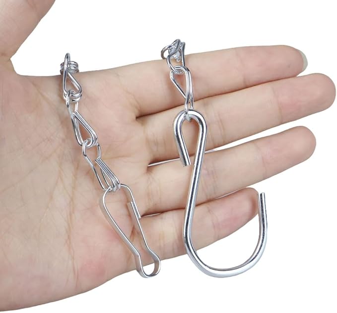 10 Pack Silvery Hanging Chains for Planters，Lanterns，Bird Feeders，Billboards，Plant Baskets etc， Length 9.5 Inch，Outdoor Indoor Use