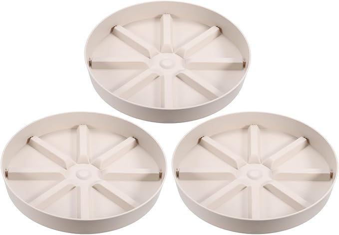 PATIKIL Plant Pot Saucers 10.5 Inch, 3 Pack Plastic Round Plant Pot Thicker Flower Drip Tray for Indoor Outdoor, White