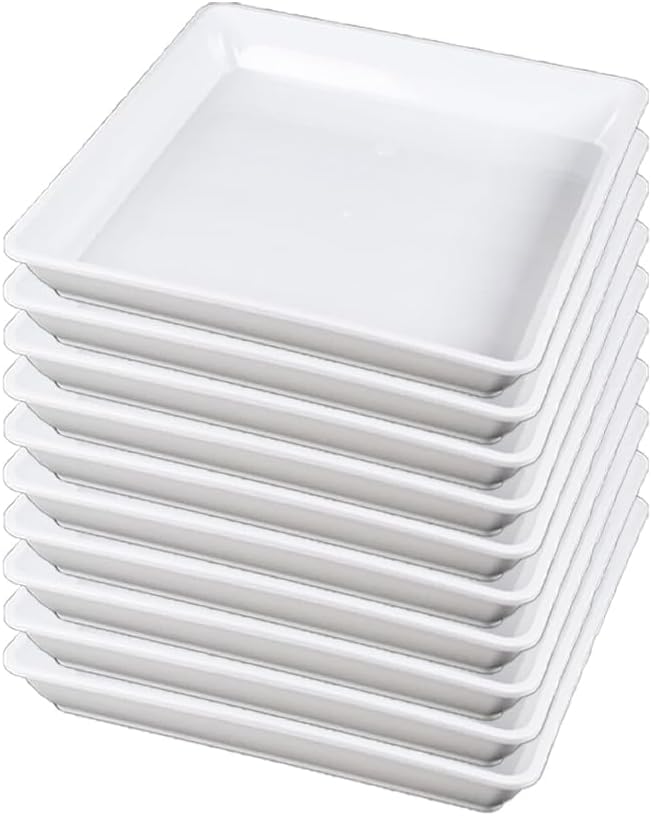 10pcs Square Plastic Plant Saucer Indoors Plant Drip Tray Outdoors Flower Pot Tray,4.65"