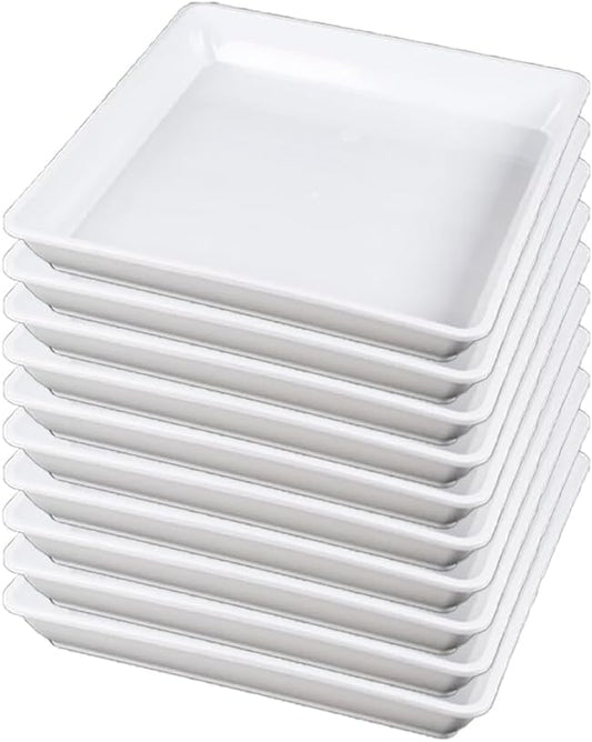 10pcs Square Plastic Plant Saucer Indoors Plant Drip Tray Outdoors Flower Pot Tray,4.65"