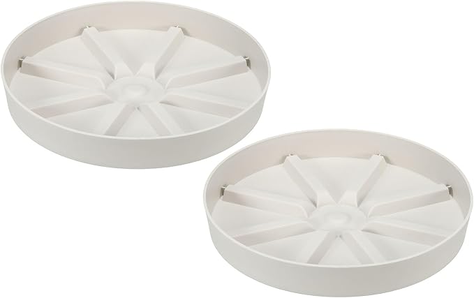 PATIKIL 9 Inch Plant Saucers Tray, 2Pcs Durable Plastic Round Flower Pot Drip Tray Thicker Anti-Rot Root for Indoors Outdoors Home Garden, Beige