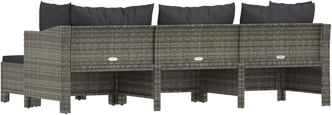 Garden Lounge Set Gray Poly Rattan Medium Durable Garden Furniture Set for Backyard Backyard