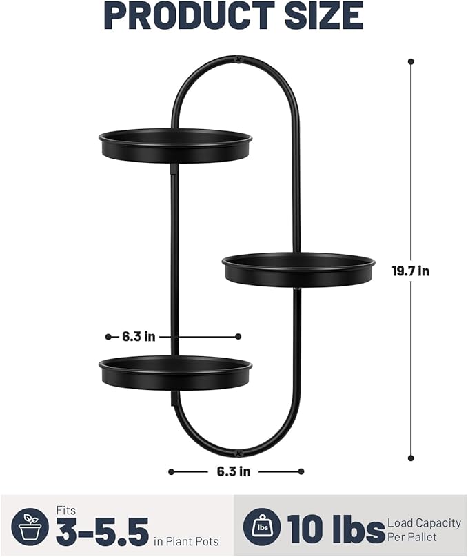 Wall Plant Holder Indoor, Wall Planters for Indoor Plants, Window Plant Shelves for Indoor Plants, Plants Hanger Indoor, Black