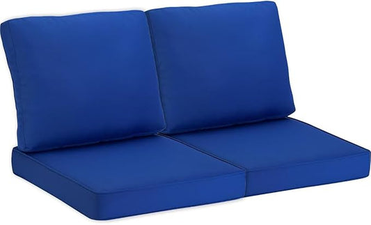 JMGBird Outdoor Cushion Tufted Pillow, Deep Seat Outdoor Chair Cushion 22"x22" Patio Cushions for Outdoor Furniture, Sapphire Blue