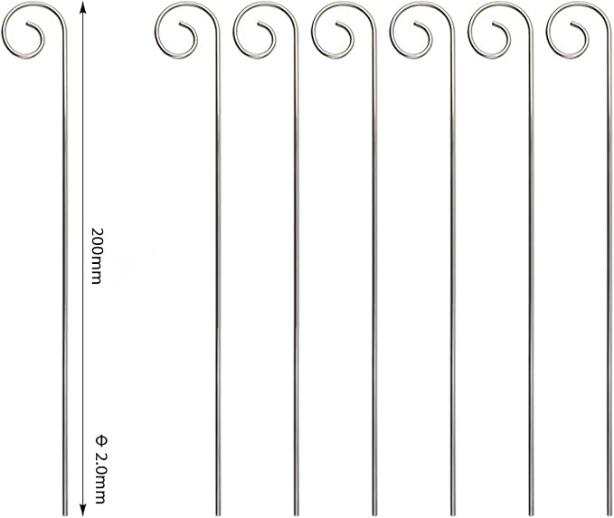 20 Pcs Silver 20cm Plant Label Hooks Garden Markers Stake Holder Plant Label Hanger Plant Sign Stake Rustproof Deformed Garden Plant Sign Hooks Hanging Rods for Flower Planter