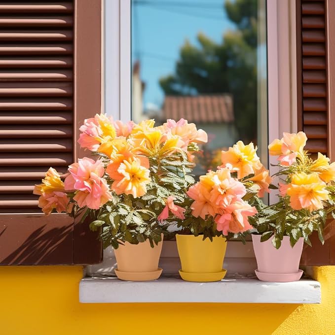 8 Pcs Plant Pots,3.8" Flower Pots,Gardening Gifts,Plastic Pot for Plants,Nursery Succulent Pot Planters for Indoor Plants,Small Flower Pots,Cute Plant Pots