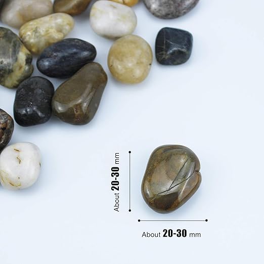 3 lb River Rocks for Succulent Plants,Decorative Rocks Bonsai Garden Pebbles,Aquarium Rocks Garden Landscaping Stones for Fish Tank,Plants, Vase Fillers (Multicolor, 3 lb)