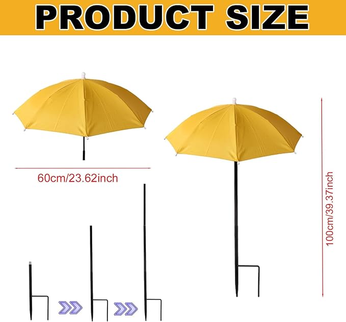 3pcs Plant Shade Umbrella for Outdoor, Garden Umbrella Sun Shade Potted Plants Garden Beds for Patio Flowers Fruits Vegetables