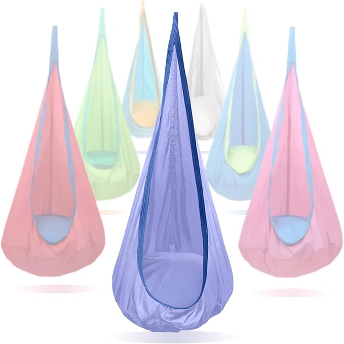 Kids Swing Seat Hammock Chair Indoor Outdoor Hanging Chair for Children,Soft & Safe with High Weight Capacity, Easy Install Perfect for Bedroom, Garden, Playroom (Violet)