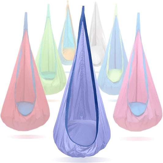 Kids Swing Seat Hammock Chair Indoor Outdoor Hanging Chair for Children,Soft & Safe with High Weight Capacity, Easy Install Perfect for Bedroom, Garden, Playroom (Violet)