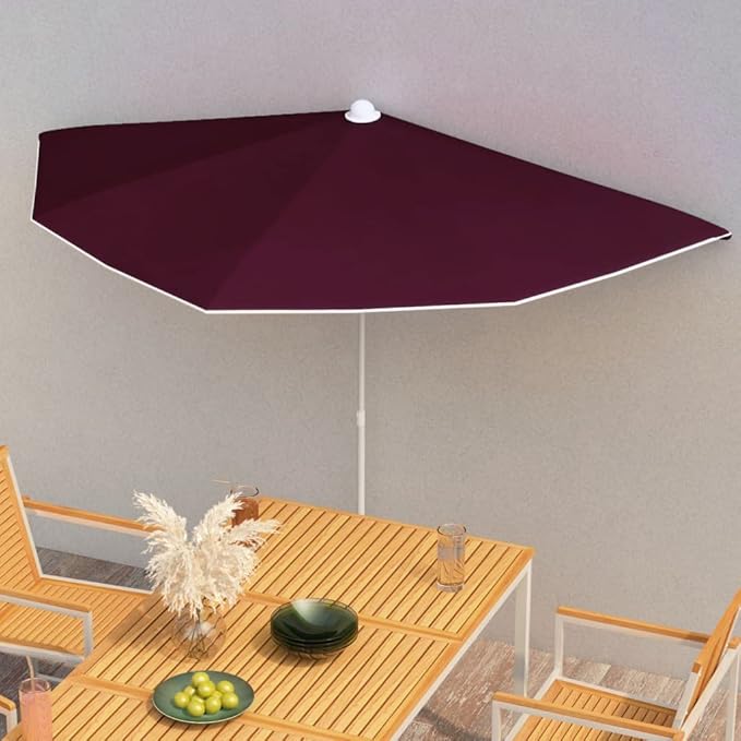 Garden Half Parasol with Pole,Sun Shade Umbrella,Outdoor Umbrellas,Patio Umbrella,Table Umbrella,Picnic Umbrella,for Patios,Gardens,Balconies,Decks, 70.9"x35.4" Sand