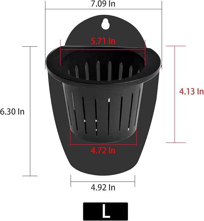 HOSTIC 7 Packs Lazy Flower Pots Shelf Water Planter Pot of Walls Self Watering Flowerpot with Hooks Suitable for Indoor and Outdoor Black
