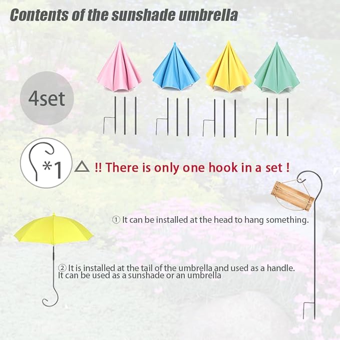 Plant Umbrellas for Outdoor Plants, Garden Beds and Umbrella Shade for Potted Plant, Adjustable Height Provides Shade Cloth for Plants to Protect Their Flowers from Intense Sunlight and Rain(18.8 inches to 35.58 inches)