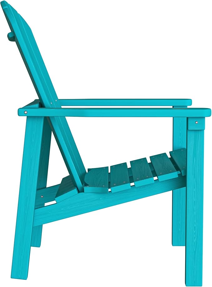 nevilywood Compact Stackable Adirondack Chairs Set of 2, 26.3" Wide HDPE Outdoor Patio Chairs - Durable, Space-Saving Design for Porch, Lawn or Garden, Aruba
