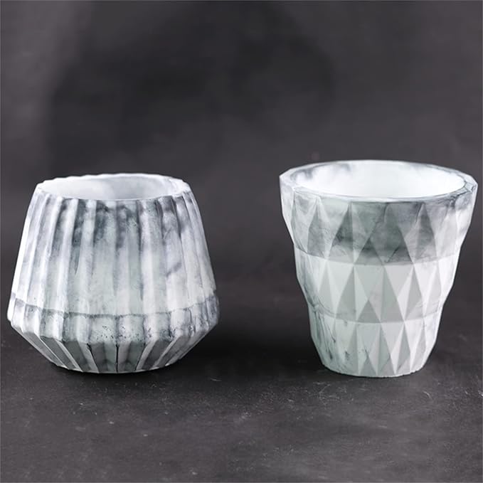 Barrel Shaped Concrete Flower Pot Silicone Mold Succulent Plants Cement Plaster Clay Mold Candle Pen Holder Mold Epoxy Resin Plaster Cement Clay Mould