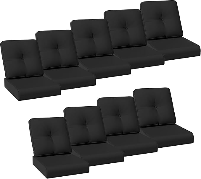 Joyside Outdoor Chair Cushions Set, 22x25/22x24 Inch Patio Furniture Deep Seat Cushions, Water Resistant & Thick Cushion, Outdoor Replacement Cushions for Seat and Sofa