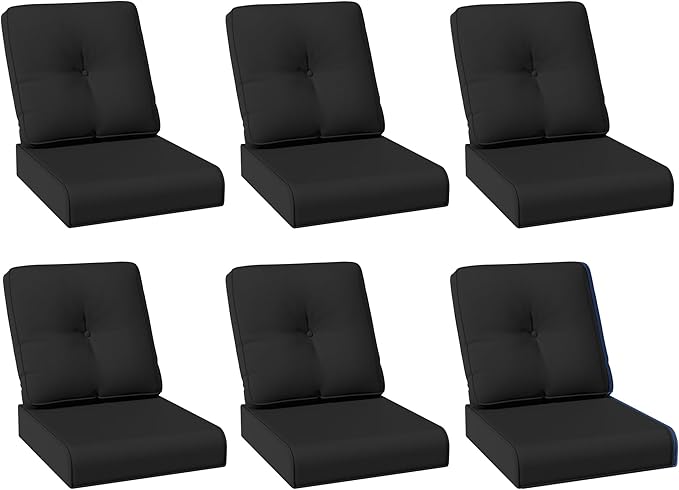 Joyside Outdoor Chair Cushions Set, 22x25/22x24 Inch Patio Furniture Deep Seat Cushions, Water Resistant & Thick Cushion, Outdoor Replacement Cushions for Seat and Sofa