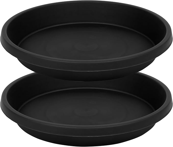 2 Pack Plant Saucer 12 Inch, Heavy Sturdy Plant Trays for Pots, Plant Drip Trays, Plant Water Catcher Tray for Plants, Plastic Plant Saucers for Indoors no Holes