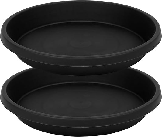 2 Pack Plant Saucer 12 Inch, Heavy Sturdy Plant Trays for Pots, Plant Drip Trays, Plant Water Catcher Tray for Plants, Plastic Plant Saucers for Indoors no Holes
