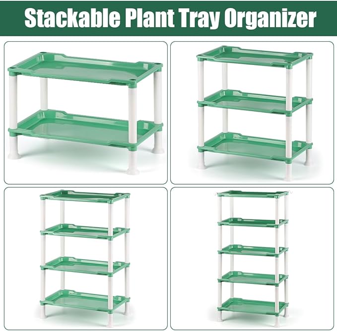 5-Tier Seed Starter Tray, Plant Stand with Grow Lights Full Spectrum Sunlike Plant Light for Indoor/Greenhouse Small Plant Pots, Cell Trays, Succulents, Seedlings Gardening