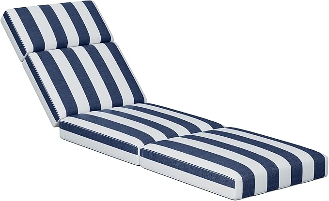 Chaise Lounge Cushions Outdoor, 72 x 21 x 4 Inch Lounge Chair Cushions for Outdoor Furniture - Waterproof Lounge Patio Replacement Cushion, 4In Fade-Resistant ThickPatio Chaise Lounge Cushion