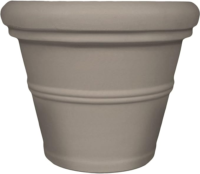Tusco Products Rolled Rim Garden Planter, 42-inch, Safari