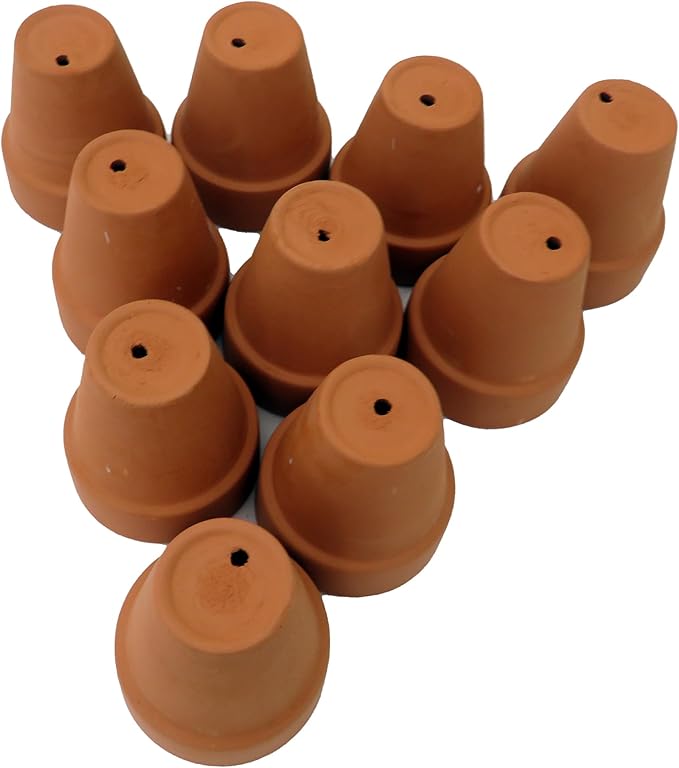 10 - Ultra Mini 1.7" x 2" Clay Pots - Great for Crafts, Doll Houses and Fairy Gardens
