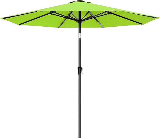AreShark 9 FT Patio Umbrella for Outdoor, Outdoor Umbrella with Push Button Tilt and Crank, Outdoor Patio Umbrellas with 8 Sturdy Ribs for Market, Garden, Deck, Backyard, Pool (Apple Green)
