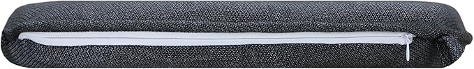 SleepMan Outdoor 17"x16" Chair Cushions with Ties Set of 4, Water Resistant All Weather U-Shape Seat Pads for Patio Garden Furniture Indoor Fade Resistant Patio Cushions (Grey Black)