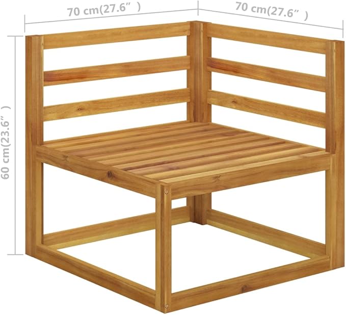 SKM 6 Piece Garden Lounge Set with Cushion Cream Solid Acacia Wood (Weight-136KG)