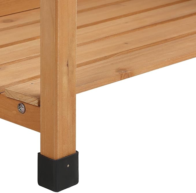 Topeakmart 45.2x17.7x47.6'' (LxWxH) Potting Benches Outdoor Garden Potting Table Work Bench with Removable Sink Drawer Rack Shelves Work Station, Wood