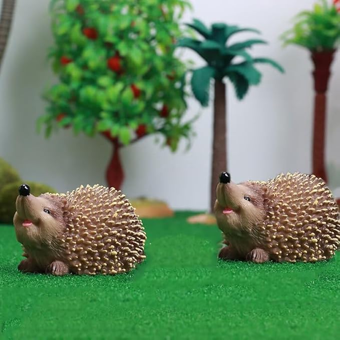 1PCS Miniature Hedgehog Figurines Adorable Garden Statue Decoration Lively Animal Sculpture Hedgehog Ornaments for Home Patio Lawn Outdoor B
