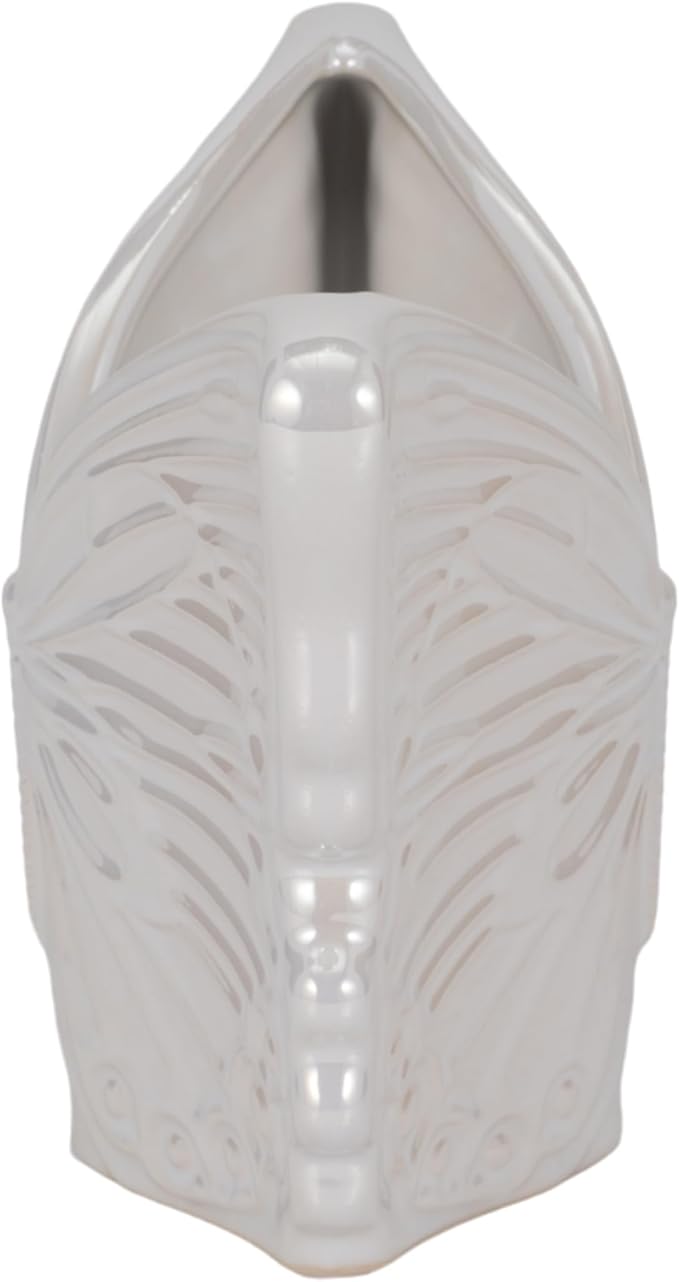 Decorative Ceramic Flower Pots for Home Decor – Indoor and Outdoor Planters with Butterfly Design for Succulents and Garden Plants – Cute Plant Pots for Garden, Patio or Room Decor – 6" Ivory & Tan