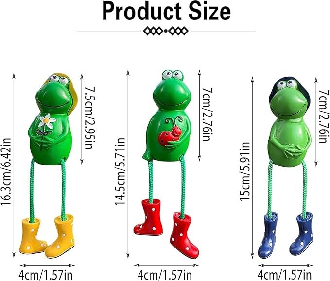 Cute Frog Garden Decor for Outside, Funny Resin Garden Statues Yard Decoration Outdoor, Unique Frog/Rabbit/Monkeys Art Figurines for Patio Lawn House (Frogs a)