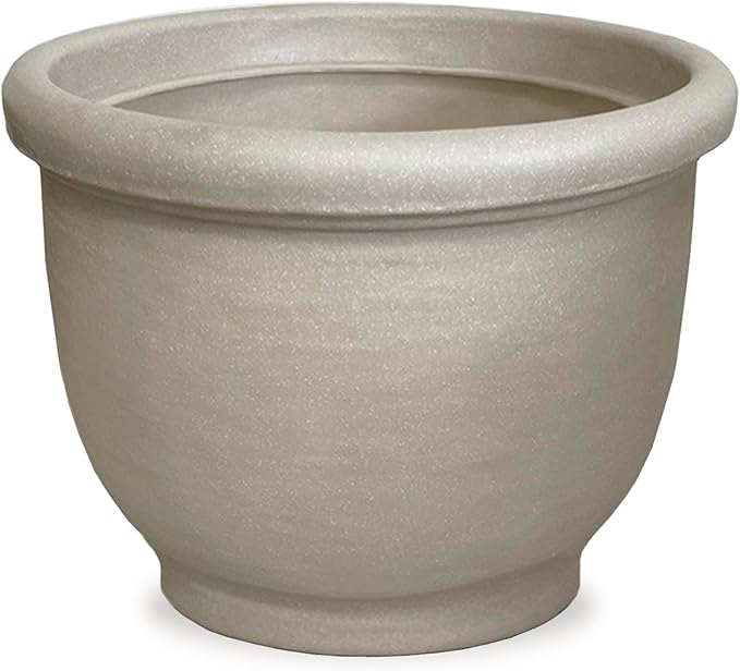 Crescent Garden Agave Planter, Classic Lightweight Resin Planter - UV-Resistant Flower Pots - Indoor & Outdoor Pot for Flowers, Houseplant, Herbs, 18" W x 13.5" H (Parchment)