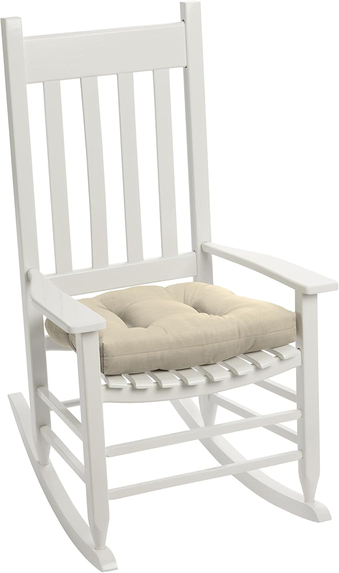 Arden Indoor/Outdoor Rocking Chair Or Wicker Chair Cushion, 2-Pack, 20 x 18, Water Repellent, Rain Proof, Fade Resistant Cushion for Rocking Or Rounded Back Chair Tan Leala