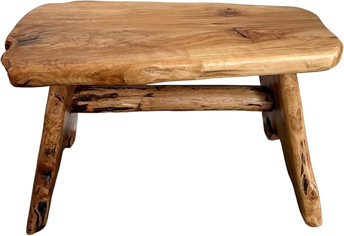 TJ Global Natural Edge Cedar Wood Tree Stump Indoor/Outdoor Stool, Garden Bench, Night Stand, End Table, Plant Stand - L28 x W14 x H17.5