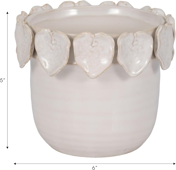 Sagebrook Home Ceramic Unique Decorative Planter for Indoor Greenery