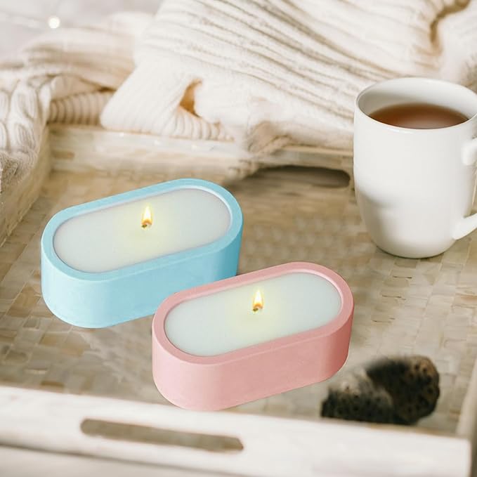 Wehous 2PCS Oval Plant Pot Mold Candle Holder Storage Box Jar Silicone Molds for Epoxy Resin Casting Unique Jewelry Trinket Container Bowl Resin Concrete Cement Molds DIY Art Craft Table Home Decor