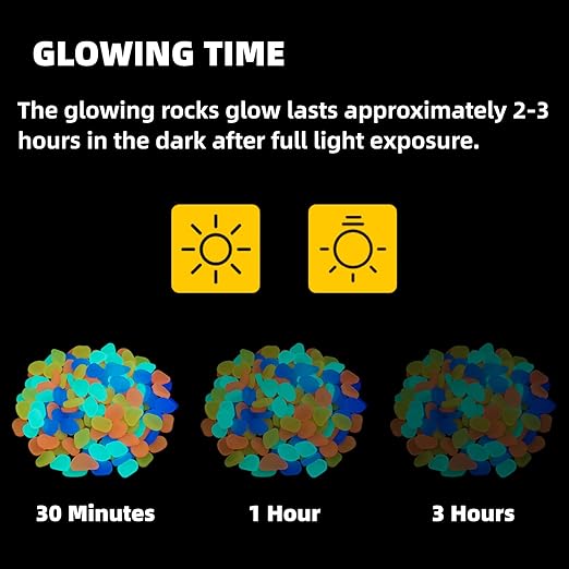 Glow in The Dark Rocks Outdoor, 500 pcs Multicolor Solar Rocks for Landscaping, Outdoor Decor Glow in The Dark Stones, Glowing Pebbles for Garden Backyard Patio Lawn Fish Tank Aquarium Decor