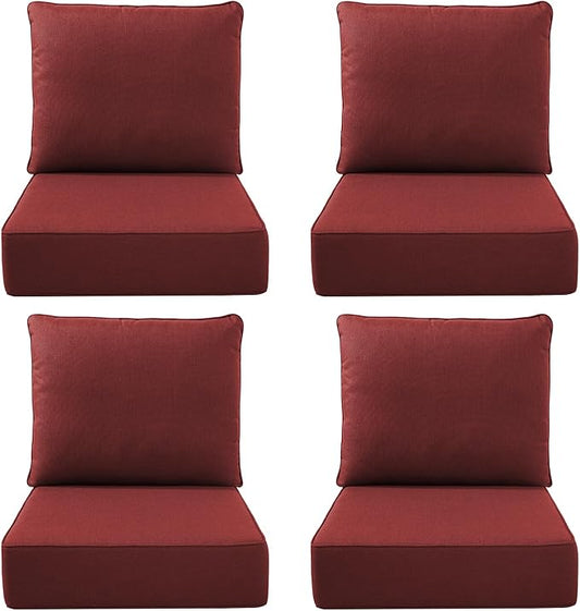 Luxury Outdoor Seat Cushion Set-22 x 24 x 6 Inch Outdoor Chair Cushions with Water Resistant & Removable Cover Outdoor Cushions for Patio Furniture Chair Sofa Couch
