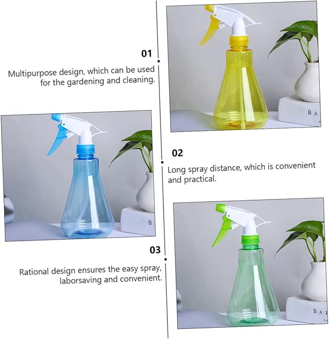 5pcs Plastic Gardening Sprayer Watering Bottles for Home and Garden Random for Plant Care and Cleaning Tasks