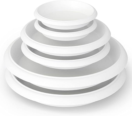 Plant Saucer 6 Pack Drip Trays Planter Pot Base Heavy Duty Plastic Drainage Tray for Indoor Houseplants Outdoor Garden 5 inch 8 inch 11 inch 3 Sizes 2 Each Round (White)
