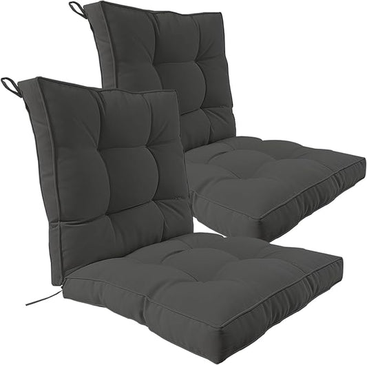 2 Piece Outdoor Patio Chair Cushions, Fade Resistant Outdoor Cushions for Patio Furniture, 6 inch Thickened Rocking Chair Cushions Set (Dark Gray, 24x24x6 inch - 2 Pieces)